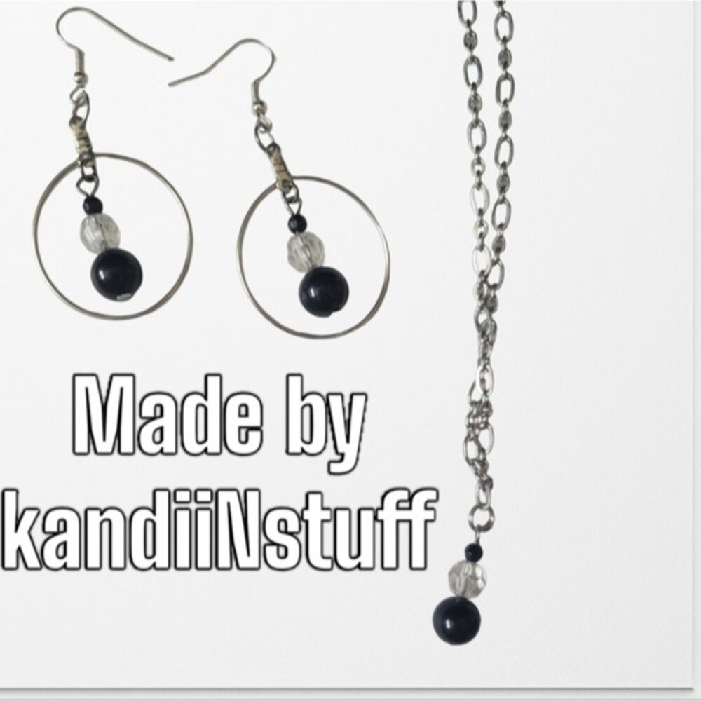 Upcycled Necklace & Earring Set - Handmade
